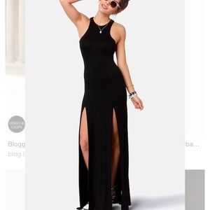 Lulus stem spells slit halter dress